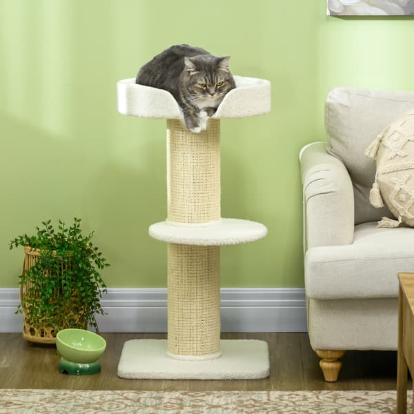 Kattträd, 45x45x91 cm, Creme