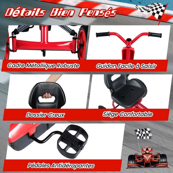 Lasten polkuauto 84x57x55 cm punainen