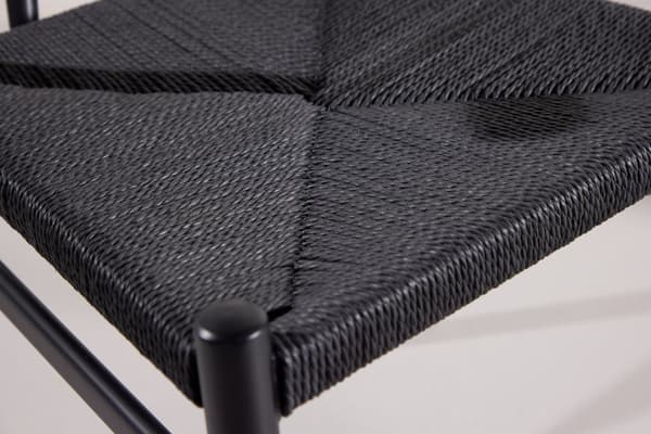 Spisebordsstol Alfons 41x46x41 cm Sort Stål Reb