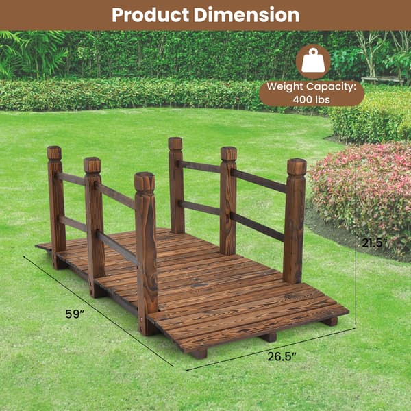 Garden Bridge 150x67x55 cm brun