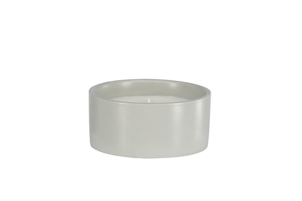 Duftlys, 13x6 cm, Lysegrå, Keramik