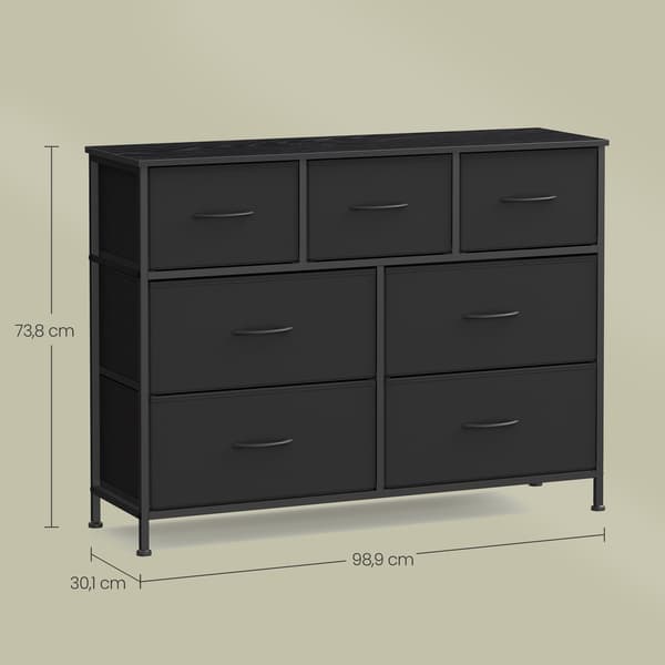 Kommode 30x98.8x73.7 cm Svart Stål