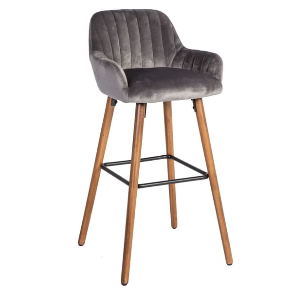 Barstol ARIEL 48x52x97 cm Grå Sammetstyg