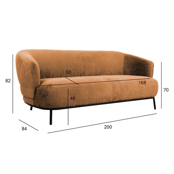 Sohva GEMALA 200x84x82 cm oranssi kangas