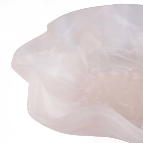 Frugtskål, 30x30x8 cm, Pink Hvid, Resin