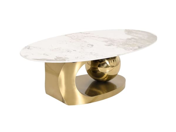 Soffbord, Modig, Guld, Vit