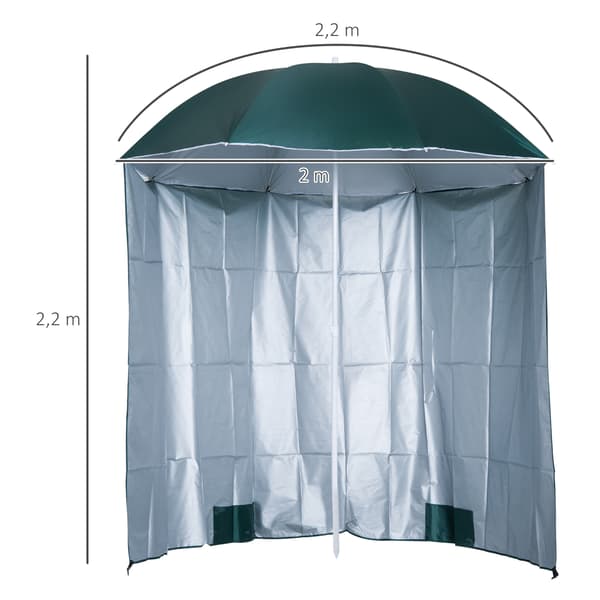 Strandparaply 220x220 cm Grön, Polyester