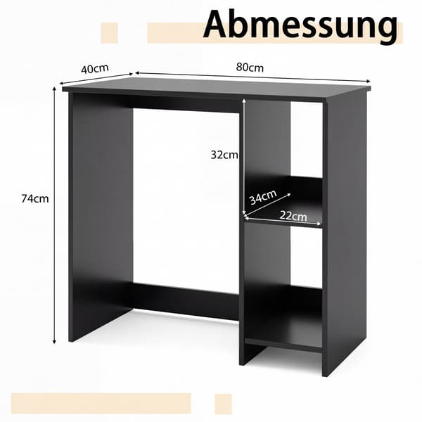 Skrivebord 80x40x74 cm kaffe