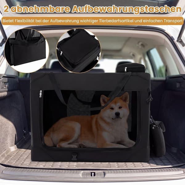Sammenklappelig hundekasse 83,5x58x58 cm sort