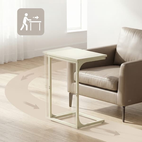 Sidebord C-form 30x40x62 cm Hvid