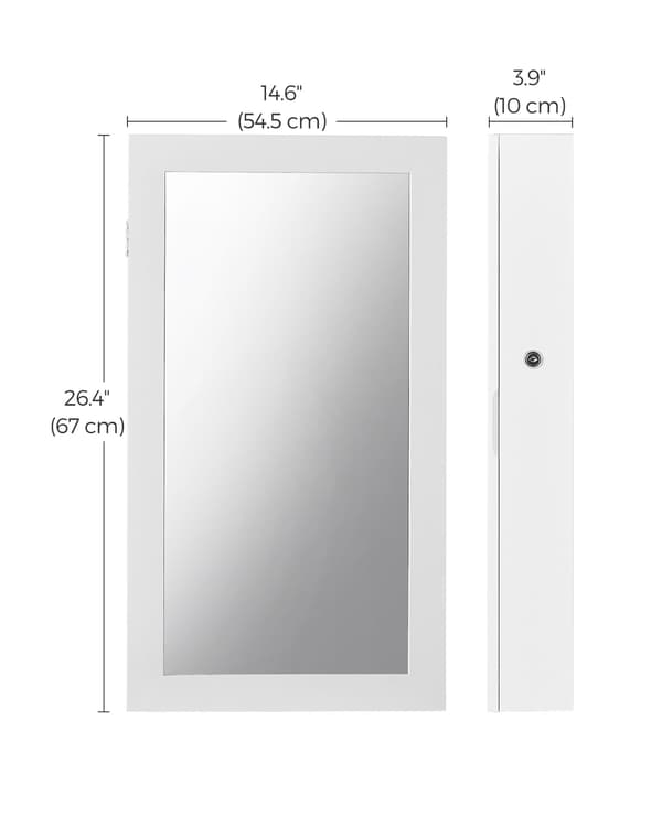 Koruripustin 9.9x37x67 cm Valkoinen MDF