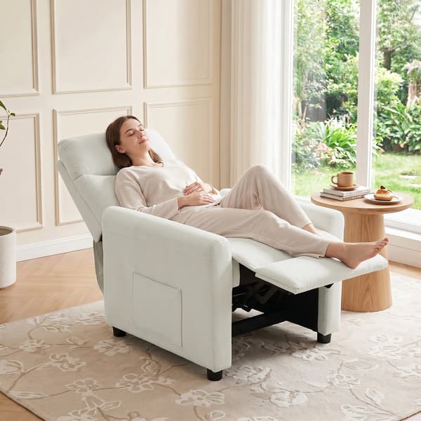 Fåtölj med recliner 73x86x100 cm krämvit