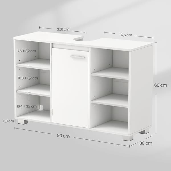 Baderomskap 30x90x60 cm Hvit MDF