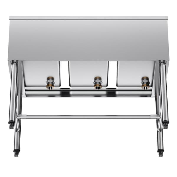 Vask med rum, 3 rum, 978x470x838 mm, rustfrit stål