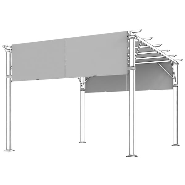 Erstatningsdug til pergola 300x300 cm, lysegrå, polyester