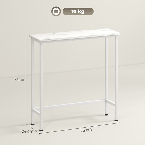 Konsolbord, 75x24x76 cm, Hvid