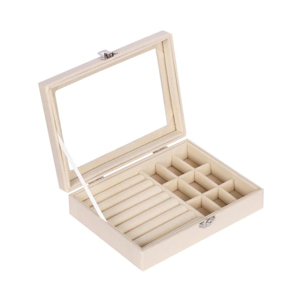 Smyckeskrin 20x15x4,5 cm Vit Sammet