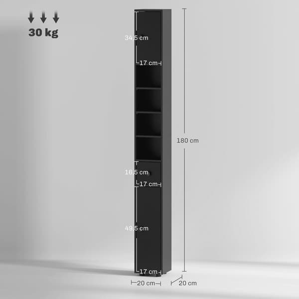 Badeværelsesskab 20x20x180 cm sort