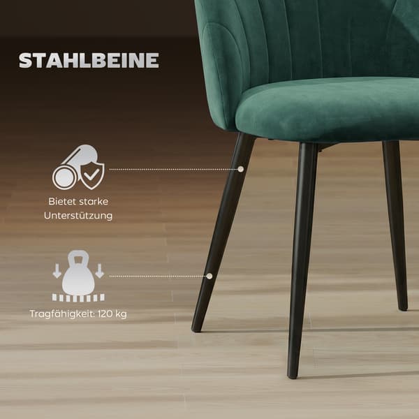 Spisestuestole Sæt med 2 52x55x79 cm Mørkegrøn