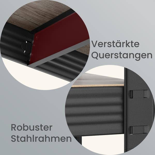 Robust reol, 30x75x150 cm, Sølv, Stålramme
