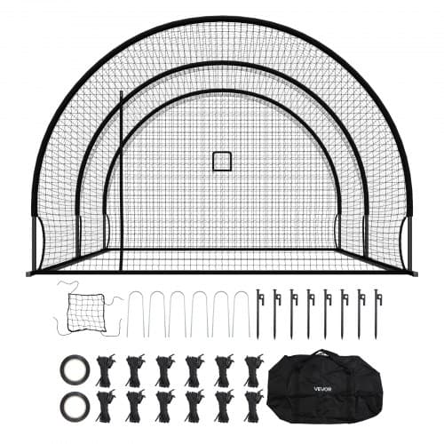 Baseball Batting Cage, 606x366x250 cm, Sort, Netværk