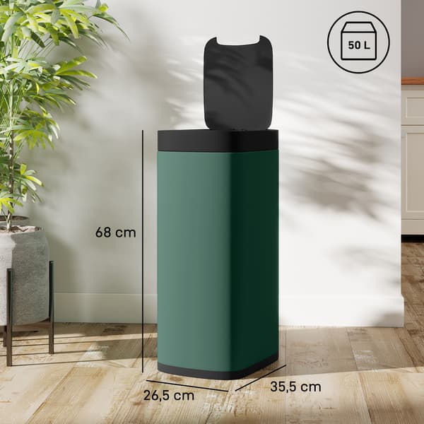 Sensor affaldsspand 50L 26,5x35,5x68 cm mørkegrøn