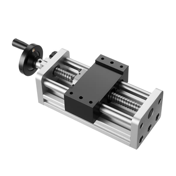 Lineær aktuator, 100 mm, manuel håndhjul, forkromet stål