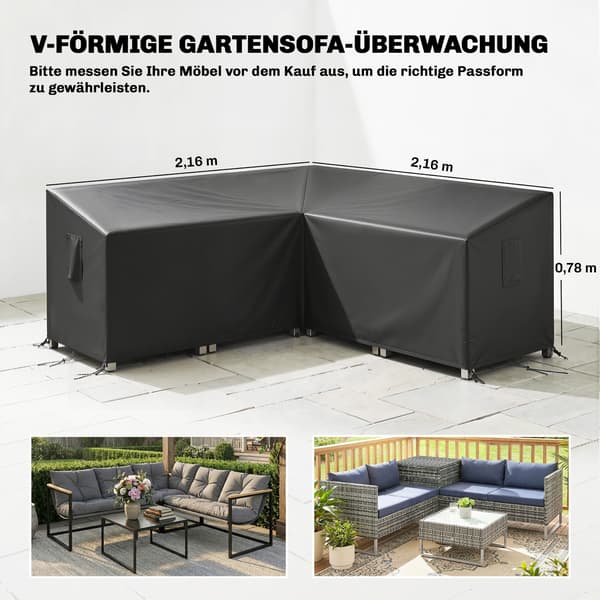 Möbelskydd 216x216x78 cm Svart Polyester