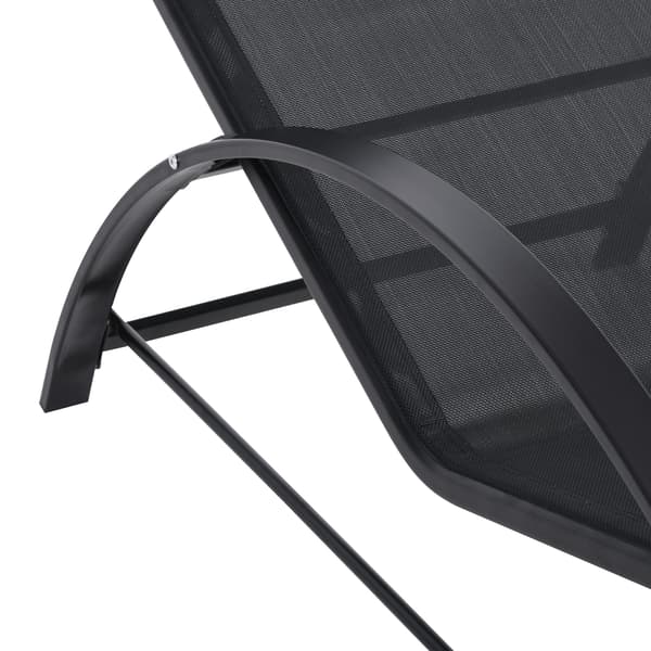 Havemøbelsæt med 2 liggestole og sidebord 59x169x66 cm sort