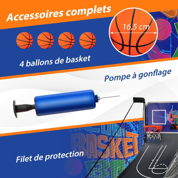 Basketball arkadespil foldbart 110x208x206 cm navy