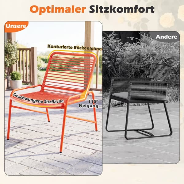 Havemøbelsæt 3 dele orange