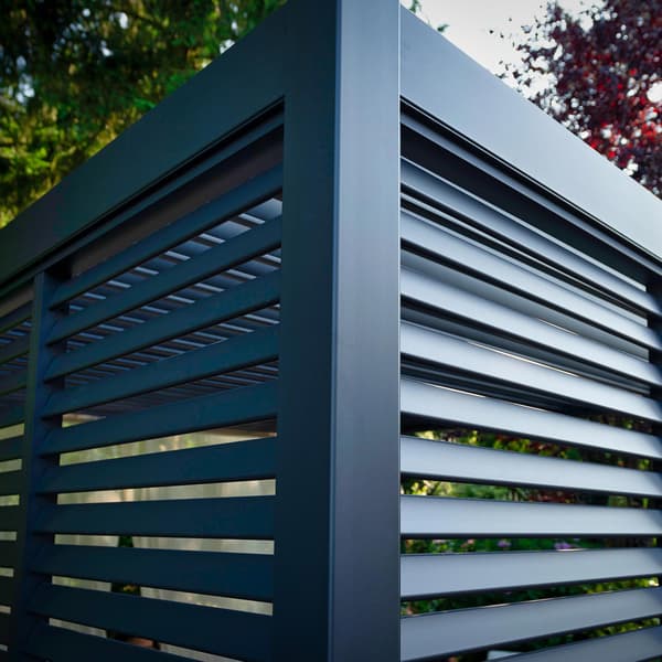Lamellväggpanel 123,5x238,3 cm Mörkgrå Aluminium