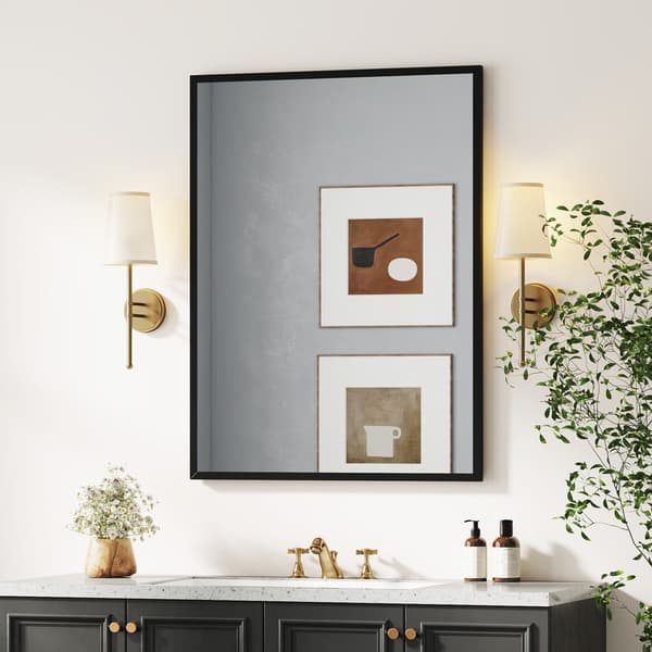 Vægspejl 76x101 cm sort MDF-ramme