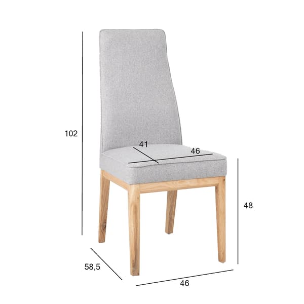 Stol PRESTON 46x58,5x102 cm grå