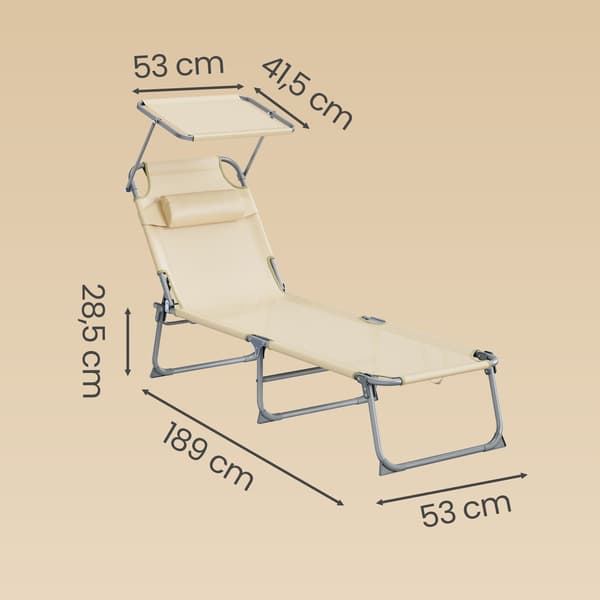 Solstolsett 189x53x28,5 cm Beige