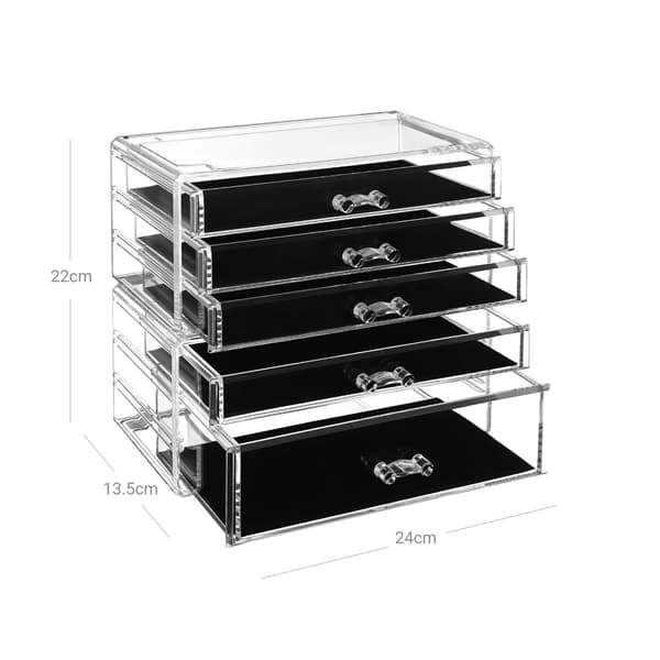 Makeup Organizer, 23,8x15,3x21,6 cm, Transparent