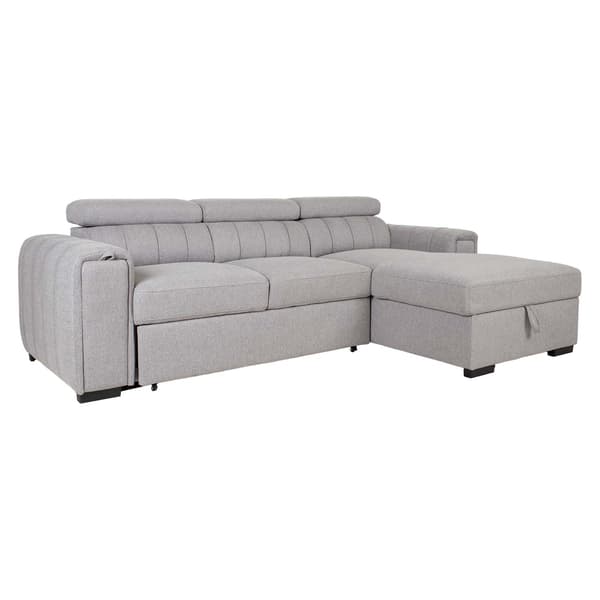 Hörnbäddsoffa ODELIA 248x159x99 cm Grå Förvaring