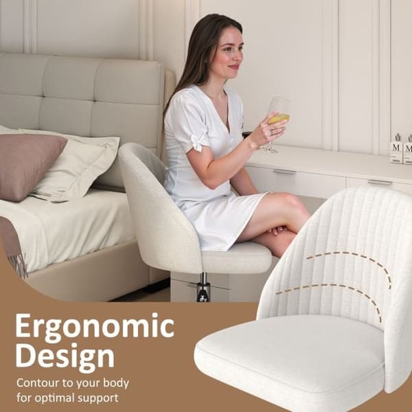 Kontorstol, 60x60x74-83 cm, Beige, Polstret , Star