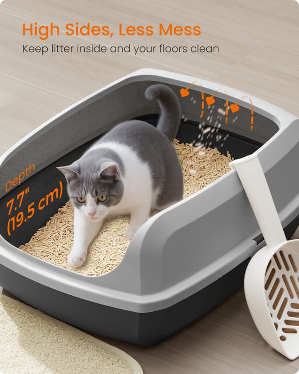 Kattebakke til kat 50,5x37,5x19,5 cm Grå Plastik
