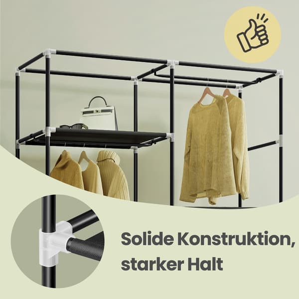 Garderobeskab Stofgarderobe 45x127x180 cm Sort