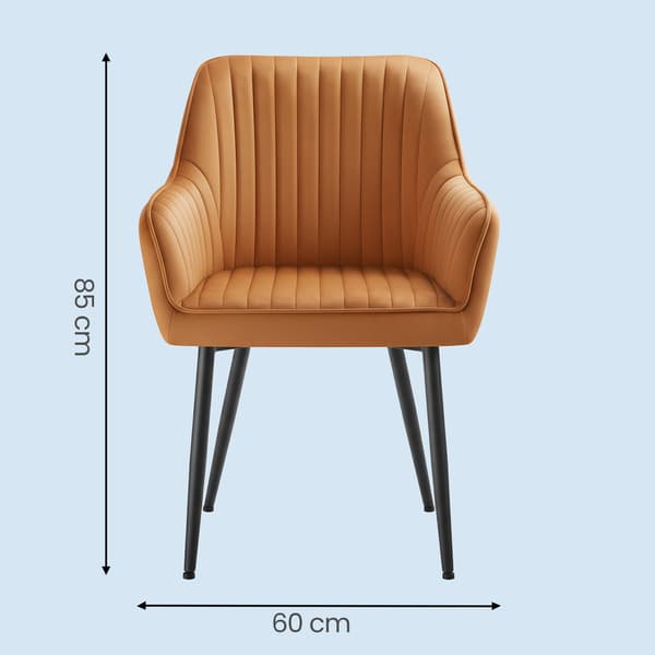 Spisebordsstol 60x62,5x85 cm Brun-Sort Velourpolstring