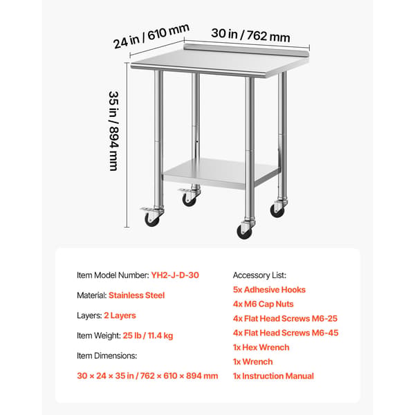 Arbetsbord 61x76x89,4 cm Rostfritt stål