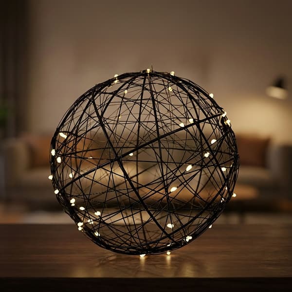 LED-valopallo, 20 cm, metalli, Kodustaar