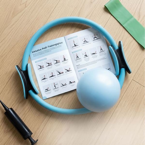 6-delars Pilates-set: ring, boll, band, Kodustaar