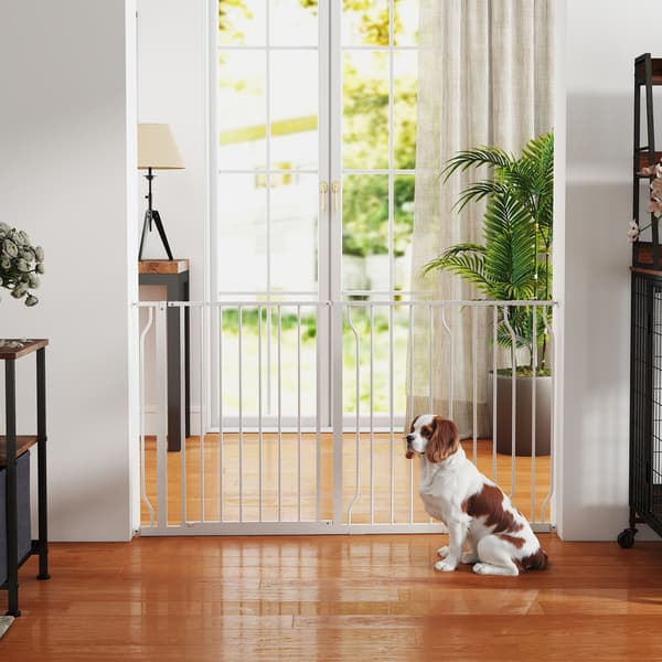Hundegitter justerbart 75-145x76 cm hvid