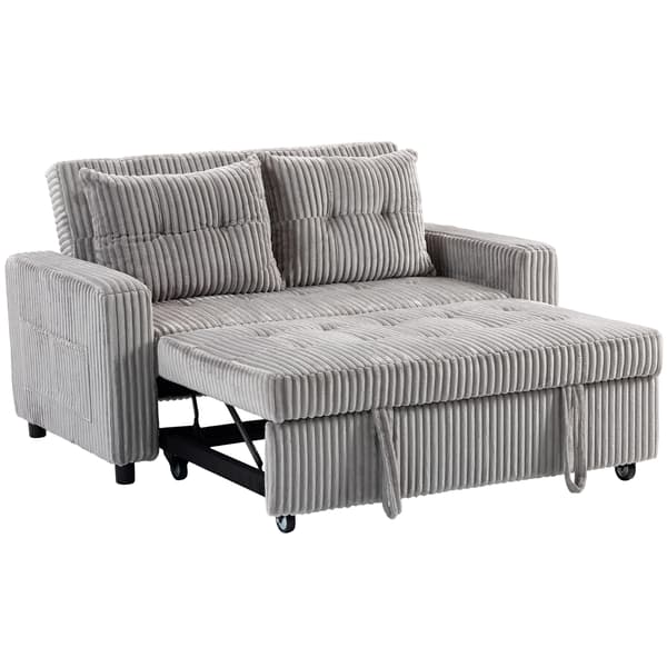 2-sits bäddsoffa 157x190 cm ljusgrå