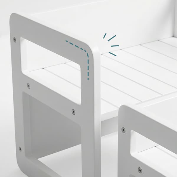 Børnebord og 2 stole, MDF, hvid, Kodustaar