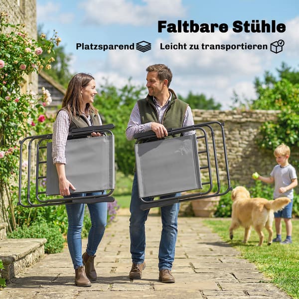Havemøbelsæt 119x68x70 cm Grå Stål