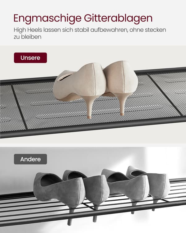Skohylde 100x30x92,5 cm Brun Sort Stål