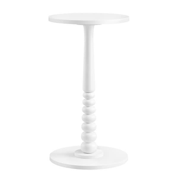 Sidebord Rund 30x55 cm Hvit Tre